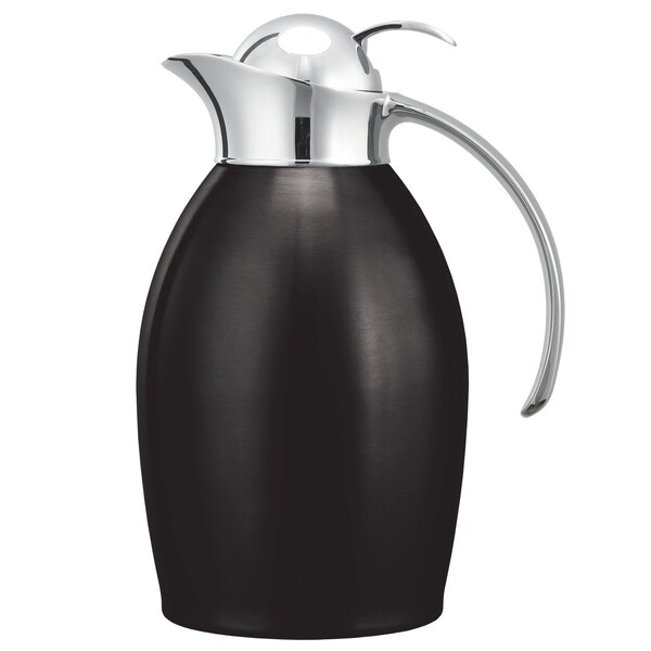 Nicollet Series Push Button Stainless Vacuum Insulated Carafe, 33.8 Ounce, Black Onyx